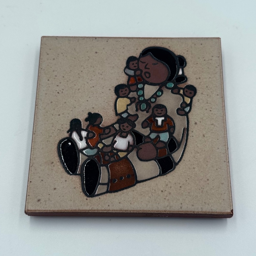 Navajo Art Lot 4pc Silas NAV‎ Wedding Vase Teissedre Tile Alex Lee Sandpainting - Picture 2 of 12
